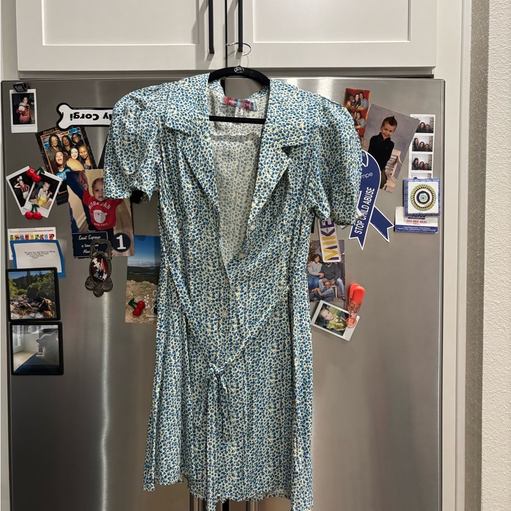 Urban Outfitters Blue and Cream Floral dress